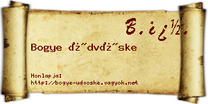Bogye Üdvöske névjegykártya